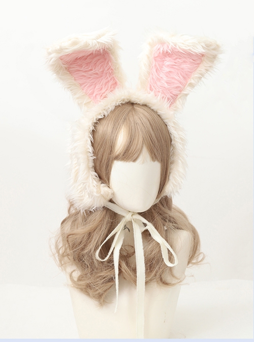 Autumn Winter Windproof Warm Sweet Lolita Plush Rabbit Ears Lacing Ear Muff