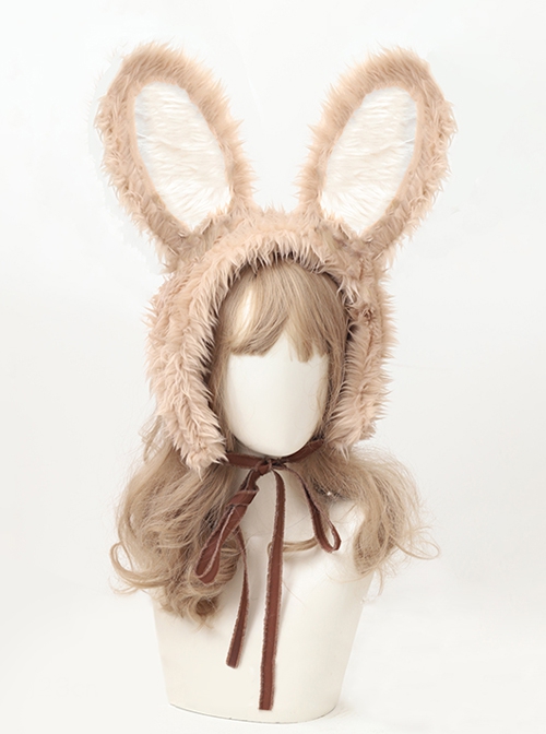 Autumn Winter Windproof Warm Sweet Lolita Plush Rabbit Ears Lacing Ear Muff