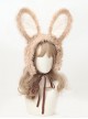 Autumn Winter Windproof Warm Sweet Lolita Plush Rabbit Ears Lacing Ear Muff