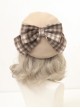 Retro British Style Cute Little Bear Plaid Bowknot Decoration All-Match School Lolita Beret