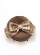 Retro British Style Cute Little Bear Plaid Bowknot Decoration All-Match School Lolita Beret