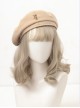 Retro British Style Cute Little Bear Plaid Bowknot Decoration All-Match School Lolita Beret