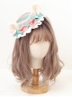 Cute Plush Little Bear Ears Lace Decoration Pink Green Bowknot Sweet Lolita Little Top Hat