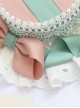 Cute Plush Little Bear Ears Lace Decoration Pink Green Bowknot Sweet Lolita Little Top Hat