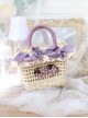 Vintage Pastoral Style Lace Grass Woven Grape Decorative Bowknot Sweet Lolita HandBag