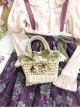 Vintage Pastoral Style Lace Grass Woven Grape Decorative Bowknot Sweet Lolita HandBag