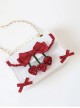 Cute Sweet Little Strawberry Red Bowknot Decoration Small Square Bag Sweet Lolita Portable Messenger Bag