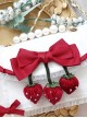 Cute Sweet Little Strawberry Red Bowknot Decoration Small Square Bag Sweet Lolita Portable Messenger Bag