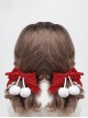 Red Shiny Bowknot Fur Ball Decorative Sweet Lolita Hair Clip