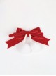 Red Shiny Bowknot Fur Ball Decorative Sweet Lolita Hair Clip