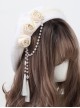 Spring Solid Elegant Rose Bead Chain Tassel Decorate Classic Lolita Beret