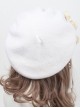 Spring Solid Elegant Rose Bead Chain Tassel Decorate Classic Lolita Beret