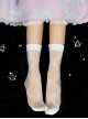 Spring Summer Solid Color Simple Ribbon Printing Classic Lolita Socks