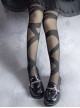 Irregular Series Summer Solid Color Irregular Ribbon Printing Classic Lolita Knee Socks