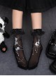 Nightingale And Rose Series Solid Lace Bowknot Gorgeous Rose Nightingale Print Classic Lolita Socks