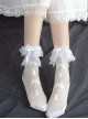 Summer 20D White Lace Bowknot Bunny Print Sweet Lolita Socks