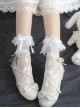 Summer 20D White Lace Bowknot Bunny Print Sweet Lolita Socks