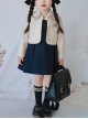 College Style Simple All-Match Sleeveless Dress Lapel Long-Sleeved Coat School Lolita Kids Suit