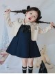 College Style Simple All-Match Sleeveless Dress Lapel Long-Sleeved Coat School Lolita Kids Suit