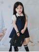 College Style Simple All-Match Sleeveless Dress Lapel Long-Sleeved Coat School Lolita Kids Suit