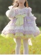 Cute Round Neck Lace Broken Flowers Princess Dress Sweet Lolita Spring Kids Long Sleeve Dress