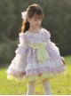 Cute Round Neck Lace Broken Flowers Princess Dress Sweet Lolita Spring Kids Long Sleeve Dress