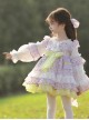 Cute Round Neck Lace Broken Flowers Princess Dress Sweet Lolita Spring Kids Long Sleeve Dress