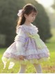 Cute Round Neck Lace Broken Flowers Princess Dress Sweet Lolita Spring Kids Long Sleeve Dress