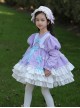 Spring Sweet Round Neck Puff Sleeve Princess Dress Bowknot Decoration Sweet Lolita Long Sleeve Dress