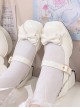 Cube Sugar Cocoa Series Pure Color Elegant Cute Bowknot Square Toe High Heels Sweet Lolita Shoe