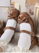 Cube Sugar Cocoa Series Pure Color Elegant Cute Bowknot Square Toe High Heels Sweet Lolita Shoe