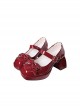 Cube Sugar Cocoa Series Pure Color Elegant Cute Bowknot Square Toe High Heels Sweet Lolita Shoe