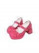 Cube Sugar Cocoa Series Pure Color Elegant Cute Bowknot Square Toe High Heels Sweet Lolita Shoe