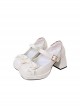 Cube Sugar Cocoa Series Pure Color Elegant Cute Bowknot Square Toe High Heels Sweet Lolita Shoe