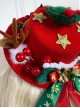 Christmas Antlers Bells Handmade Stars Wool Felt Classic Lolita Hat