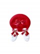 Cute Plush Rabbit Ears Bowknot Cherry Decoration Red Christmas Sweet Lolita Kids Berets