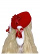 Cute Plush Rabbit Ears Bowknot Cherry Decoration Red Christmas Sweet Lolita Kids Berets