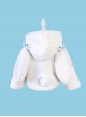 White Eco-Friendly Fur Winter Thickened Warm Rabbit Ears Flowers Cute Sweet Lolita Kids Long-Sleeved Coat