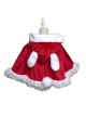 Christmas Red Velvet Rabbit Ears Plush Thickened Warm Sweet Lolita Kids Cloak