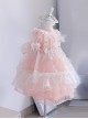 Pure Color Court Style Puff Sleeve Lace Stars Sweet Lolita Kids Short-Sleeved Dress