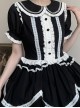Sweet Doll Collar Cute Age-Reducing Irregular Petal Hem Detachable Sleeve Design Sweet Lolita Short-Sleeved Dress