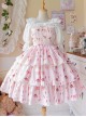 Girly Love Letter Series Daily Commute Cute Donut Print Solid Color Classic Lolita Sleeveless Dress