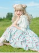 Girly Love Letter Series Daily Commute Cute Donut Print Solid Color Classic Lolita Sleeveless Dress