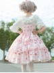 Girly Love Letter Series Daily Commute Cute Donut Print Solid Color Classic Lolita Sleeveless Dress