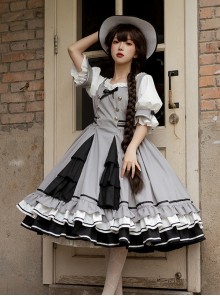 Steel Rose Series Retro Elegant Daily Summer Classic Lolita Short Sleeve Dress