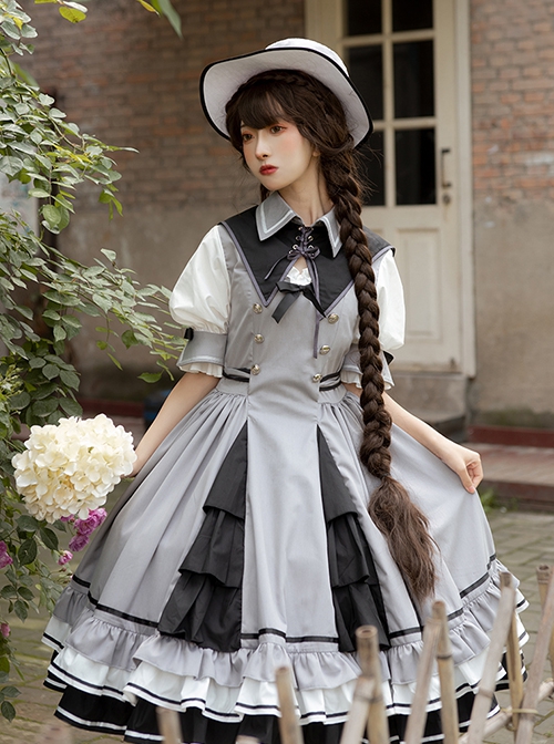 Steel Rose Series Retro Elegant Daily Summer Classic Lolita Short Sleeve Dress