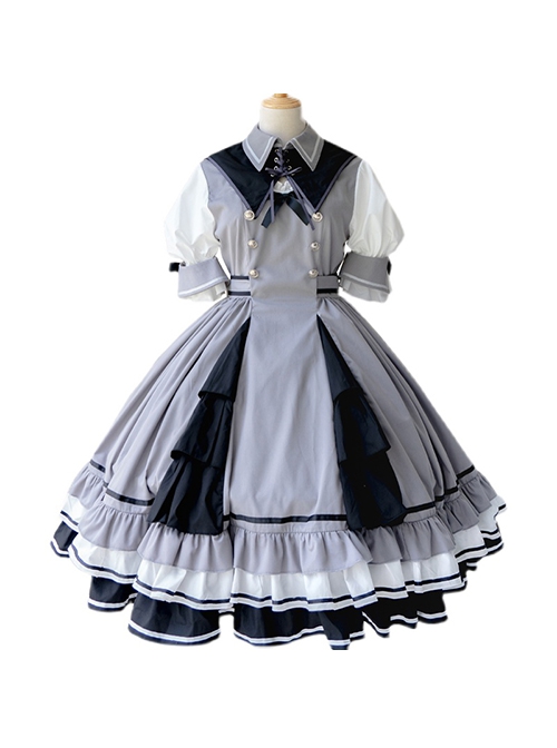 Steel Rose Series Retro Elegant Daily Summer Classic Lolita Short Sleeve Dress