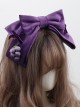 Vintage Grape Deep Purple Bowknot Velvet Classic Lolita Headband