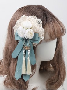 Chinese Style Flower Lace Decoration Bowknot Tassel Classic Lolita Hair Clip