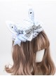 Alice Series Plaid Rabbit Ears Poker Black-White Striped Bowknot Decoration Lace Sweet Lolita Small Top Hat